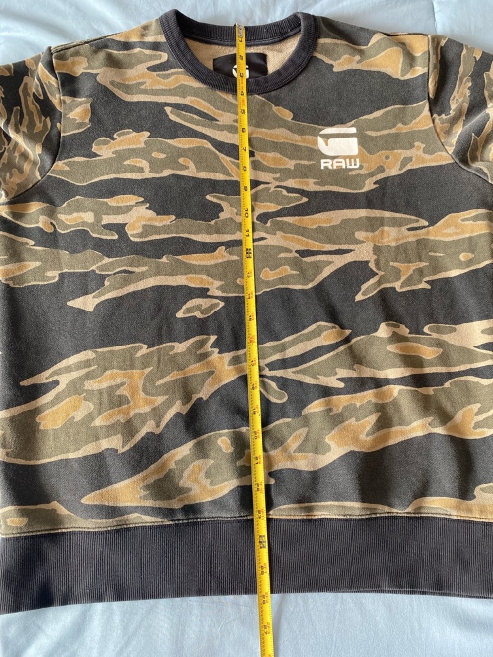 G-Star RAW Camo Crewneck Sweatshirt Men’s Large Streetwear Black Olive Pullover - Picture 7 of 8